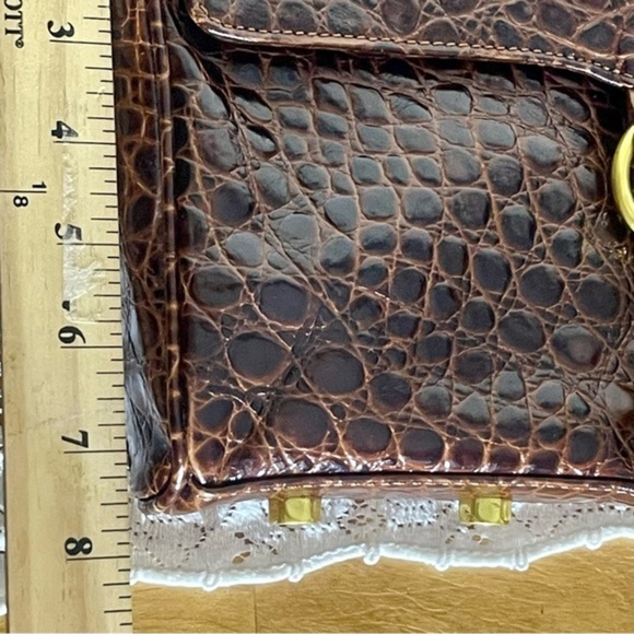 REBECCA MINKOFF Brown Croc MAC Embossed Chain Bag 💎EUC💎 MSRP $298 - Picture 12 of 14